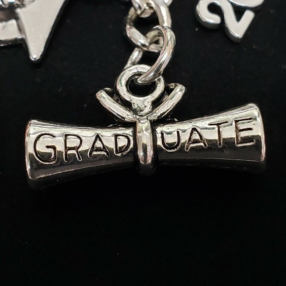 Class of 2024 Graduate Key Chain Cap Tassel Diploma Key Ring College HS (B) - Picture 3 of 6